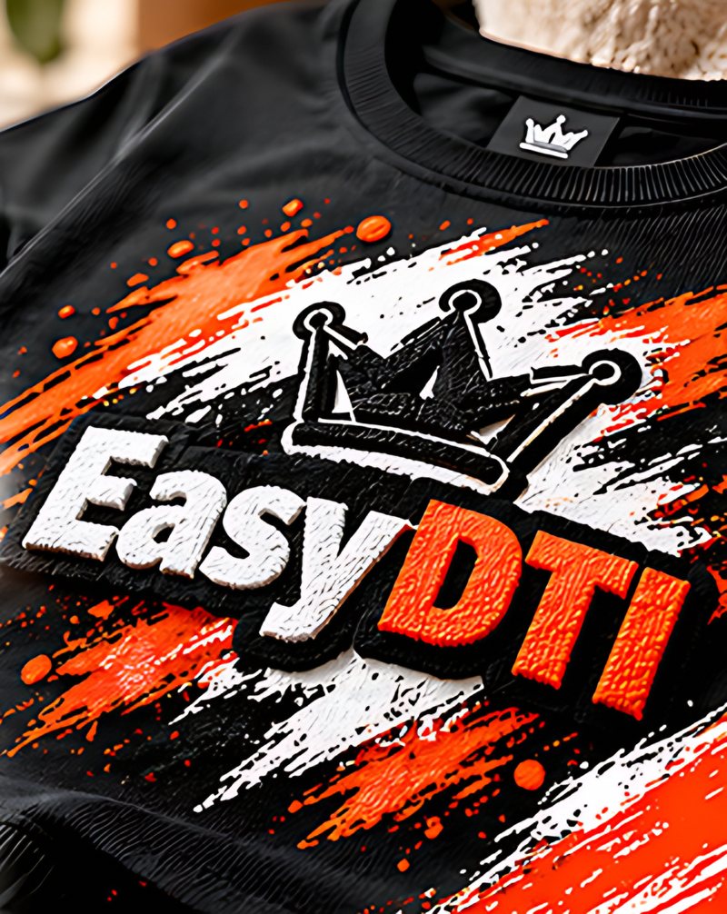 Camiseta negra con logotipo en relieve 3DTI