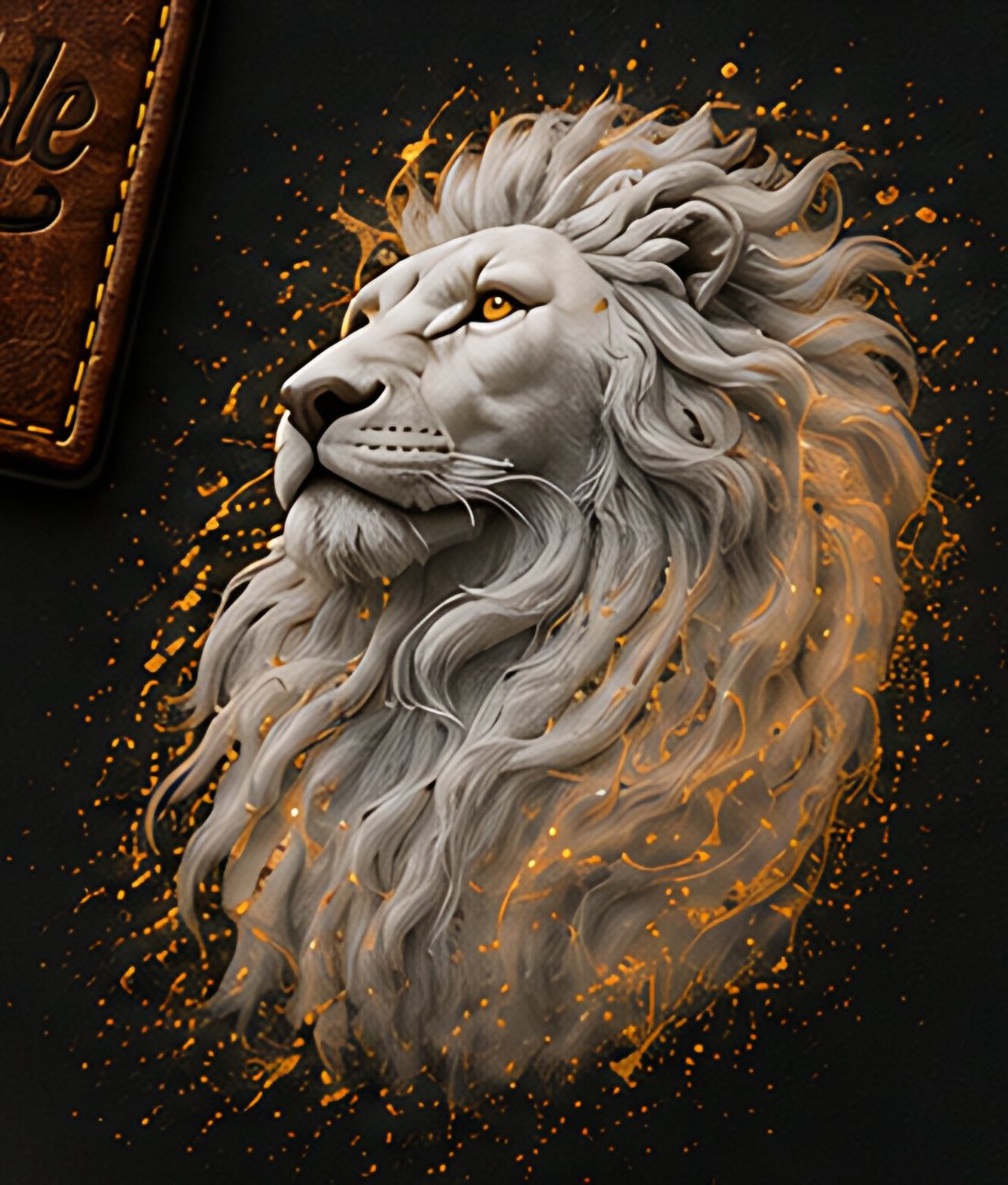 Ilustración de león con relieve 3DTI
