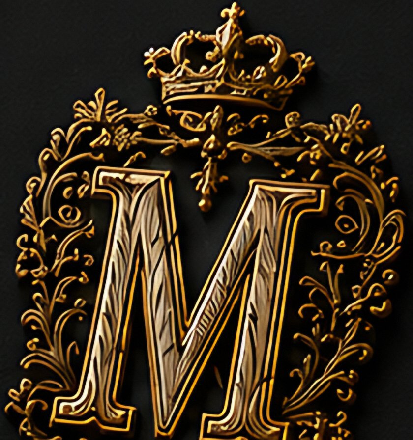 Monograma dorado con relieve 3DTI