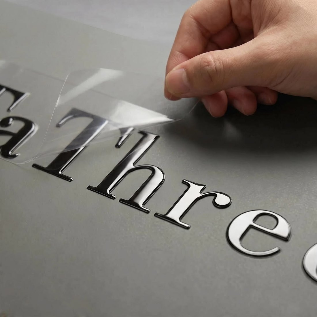 Letras cromadas con relieve