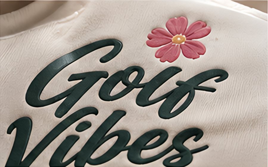 Detalle de diseño Golf Vibes en sudadera