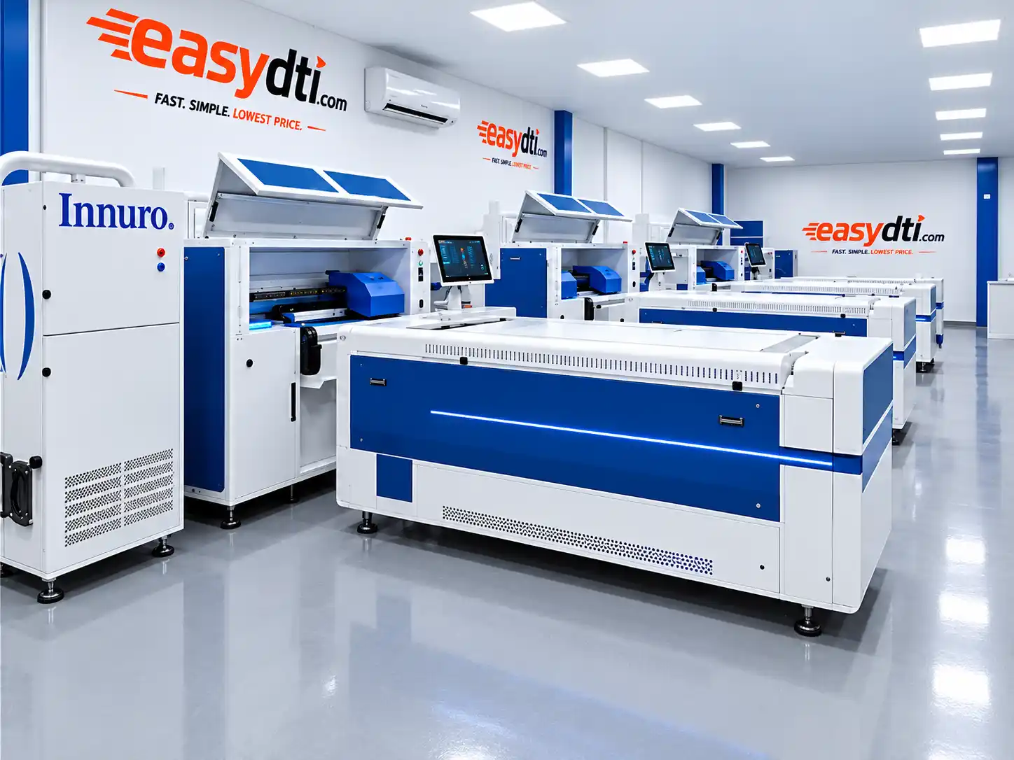 Sala de producción de Easydti con impresoras DTI