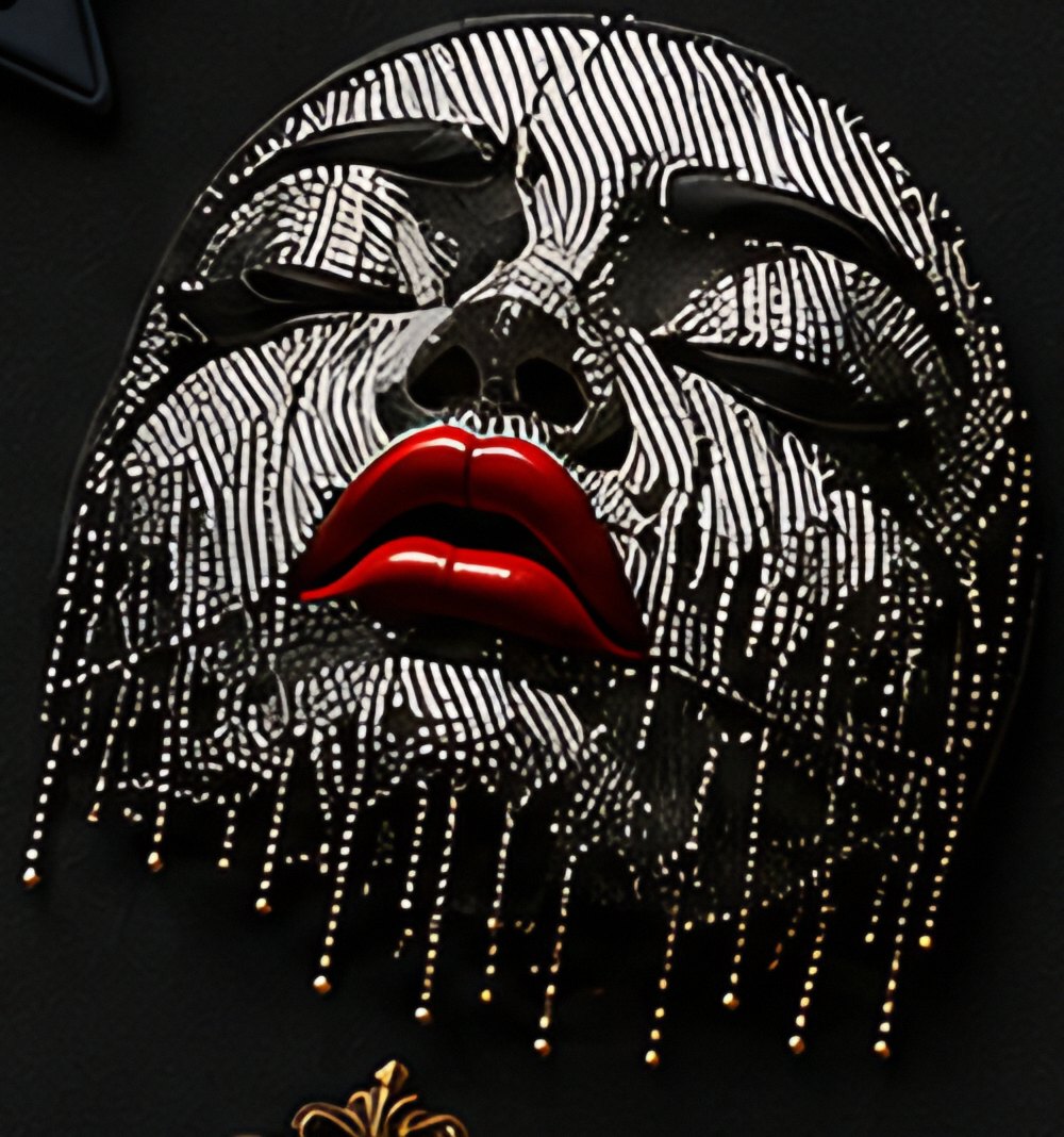 Arte gráfico 3DTI con labios en barniz brillante