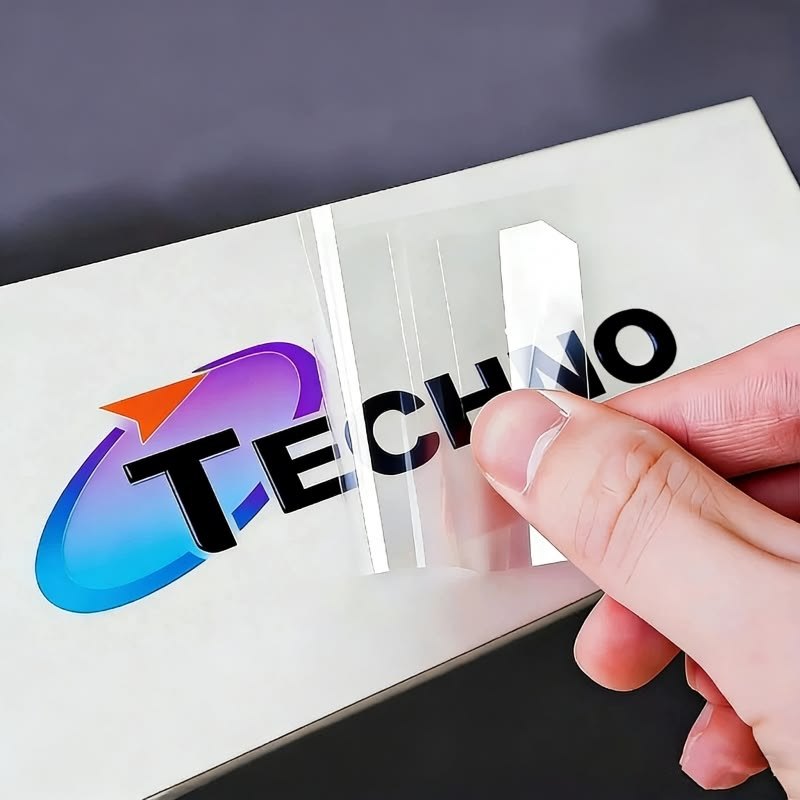 Logotipo UV DTF aplicado sobre caja